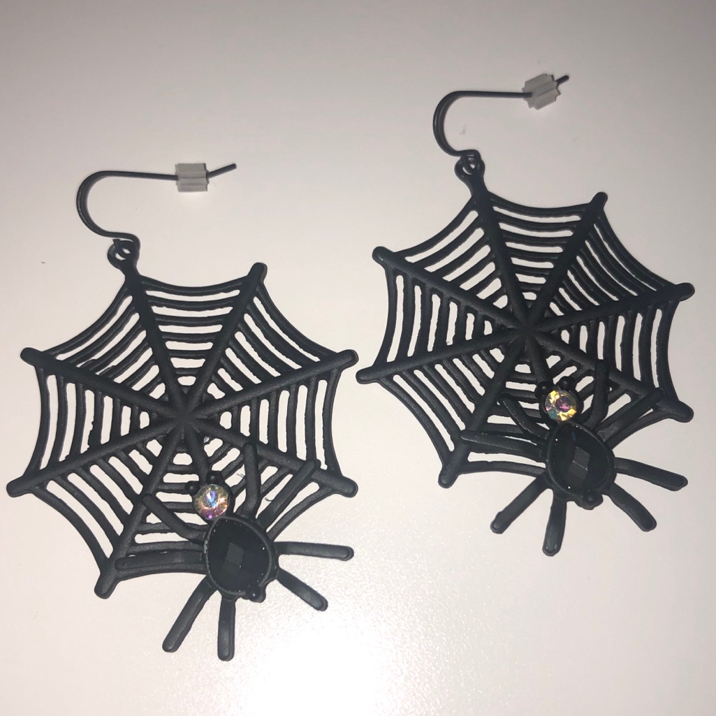 Claires Brand Black Spider Earrings